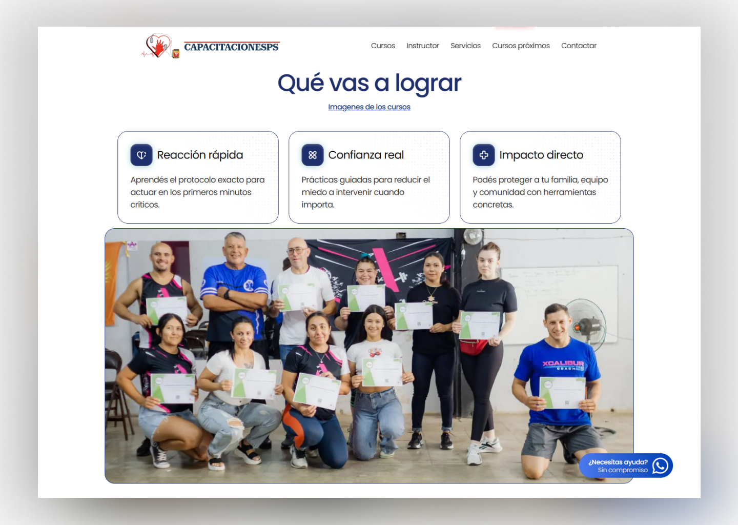 CapacitacionesPS — sitio diseñado por Birik Studio