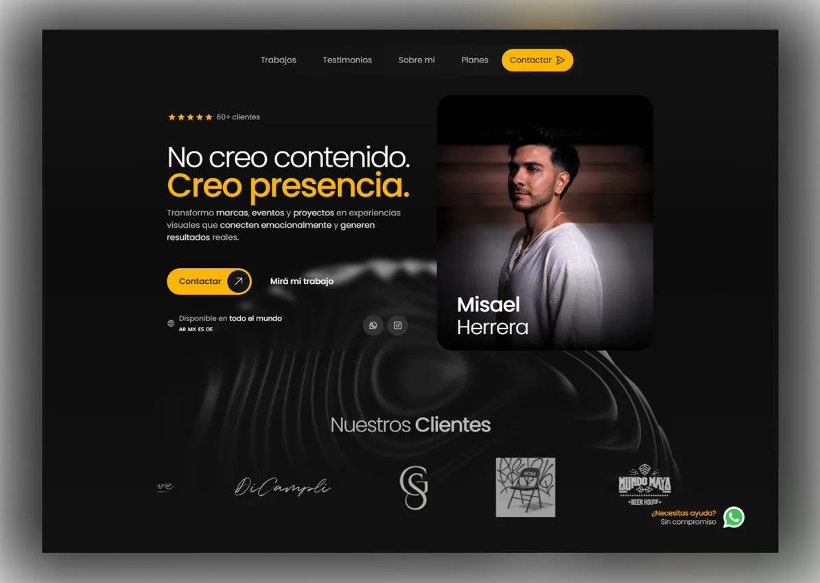 Sitio web de Misael Herrera diseñado por Birik Studio